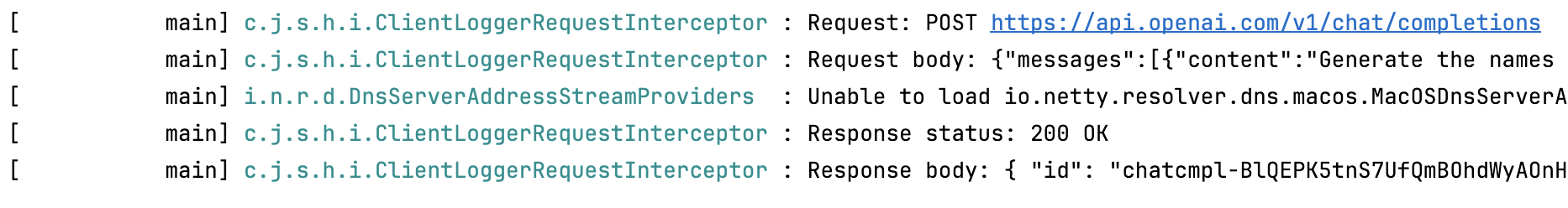 logging example